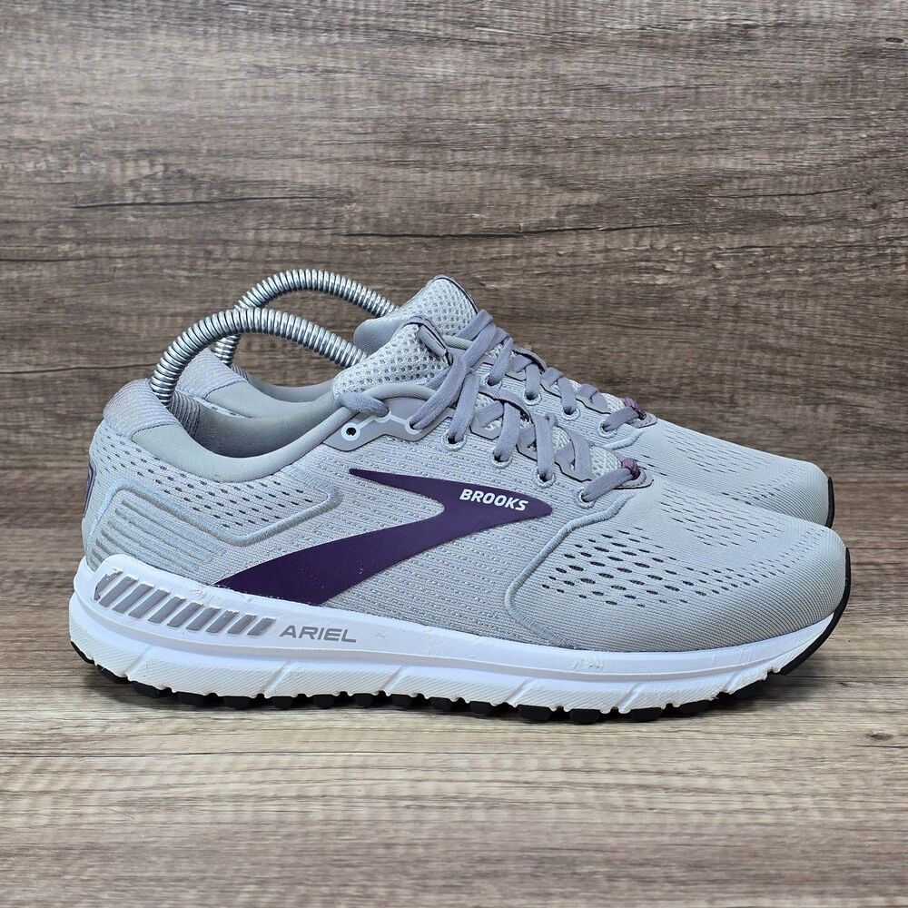 Brooks Ariel 20 Women's Size 8.5 D Wide Gray Purple Running Shoes (1203151D009)